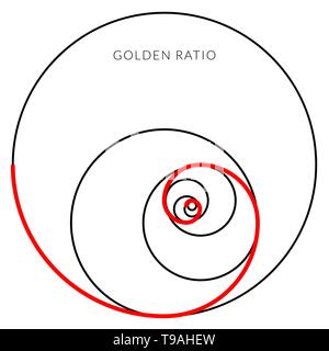 Minimalistic style design. Golden ratio. Geometric shapes. Circles in golden proportion. Futuristic design. Logo. Vector icon. Abstract vector backgro Stock Vector
