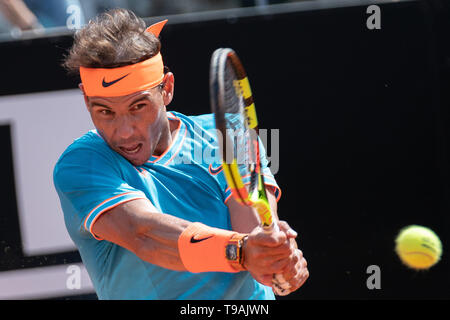 Rome, Italy. 17th May, 2019. Rafael Nadal (ESP) in action against Fernando Verdasco (ESP) during the Quarter final match at Internazionali BNL D'Italia Italian Open at the Foro Italico, Rome, Italy on 17 May 2019. Credit: UK Sports Pics Ltd/Alamy Live News Stock Photo