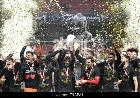Copenhagen, Denmark. 17th May, 2019. FC Midtjylland win the soccer Cup Final after extended time and penalty shootout against Brondby IF in Telia Parken, Copenhagen, Denmark. Credit: Lars Moeller/ZUMA Wire/Alamy Live News Stock Photo