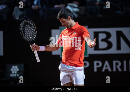 Rome, Italy. 17th May, 2019. Novak Djokovic (SRB) in action against Juan Martin Del Potro (ARG) during Quarter Final Match at Internazionali BNL D'Italia Italian Open at the Foro Italico, Rome, Italy on 17 May 2019.Photo by Giuseppe Maffia. Credit: UK Sports Pics Ltd/Alamy Live News Stock Photo