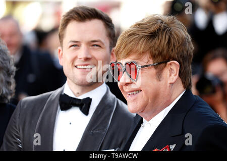 Taron Egerton and Elton John attending the 'Rocketman' premiere during the 72nd Cannes Film Festival at the Palais des Festivals on May 16, 2019 in Cannes, France Stock Photo