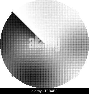 Circular pre-loader, buffer, progress indicator or radar shape with half-tone effect on a conical gradient Stock Vector