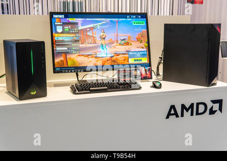 Closeup of AMD radeon graphics card isolated on white background: Swat ...