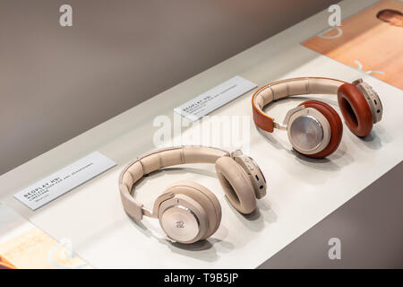 Berlin, Germany, August 30, 2018, Bang & Olufsen stereo headset