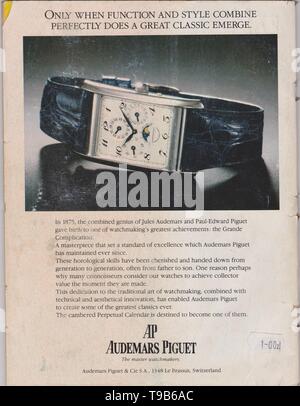 poster advertising AP Audemars Piguet watch in the magazine from