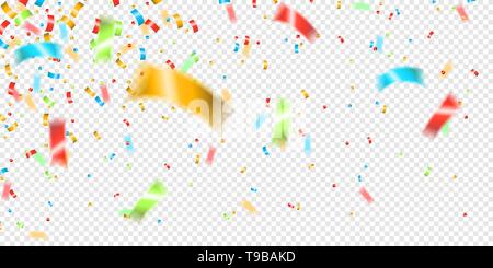 Colorful confetti isolated on transparent background. Holiday ...