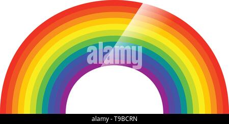 Rainbow illustration with gloss, shiny effect. Rainbow element on white Stock Vector
