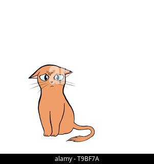 Illustration of an emotional cat. Can used like a sticker or emoji. The illustration is easy to animate or change because it's a vector graphic Stock Vector
