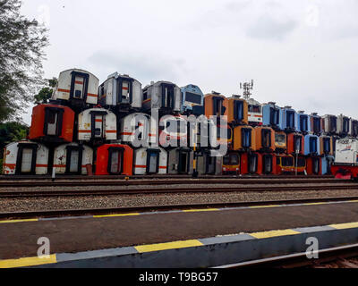 One of the museums for Railroad Transportation in Indonesia is old. which is in Purwakarta station. PURWAKARTA, WEST JAVA, INDONESIA. MAY 18, 2019 Stock Photo