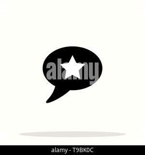 Star in speech bubble icon. linear style sign for mobile concept and web design. Message rating simple line vector icon. Symbol, logo illustration. Pi Stock Vector