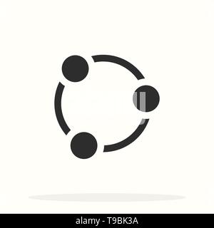 Collaboration vector icon. Style is flat rounded symbol, black color ...