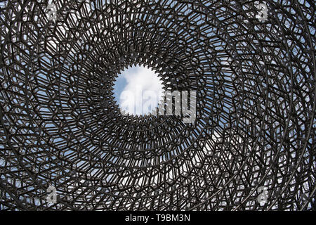 London, United Kingdom - October 8, 2018; The Hive, a steel bee hive construction standing in the London Kew Gardens made by Wolfgang Butress Stock Photo