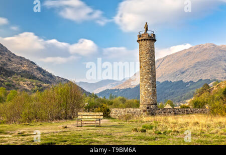 Glenfinnan Monument in the scottish Highlands close to Fort William Stock Photo