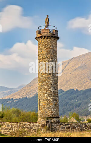 Glenfinnan Monument in the scottish Highlands close to Fort William Stock Photo