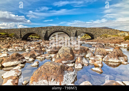 Old Sligachan Bridge on Isle of Skye in Scotland Stock Photo