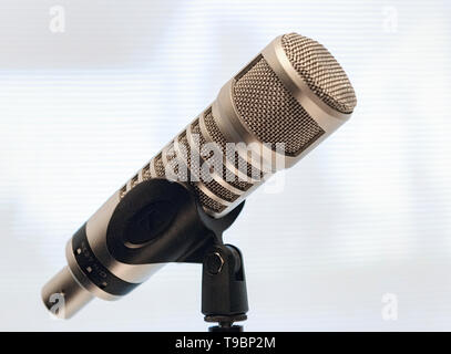 Close Up of a Condenser Microphone Stock Photo