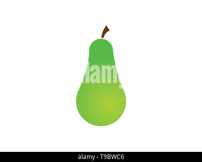 Pear green colored illustration isolated on white background Stock Photo