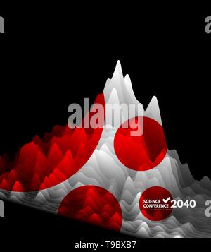 Big data graph visualization. Dynamic effect. Cover design template. Can be used for advertising, marketing and presentation. Vector illustration. Stock Vector
