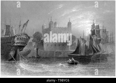 An engraved Illustration of sails and sailing ships, early 1900's, U.K ...