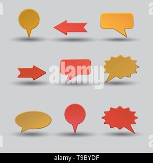 illustration of set different advertising bubbles shapes with shadows Stock Vector