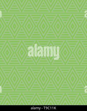 Seamless stripes lines grid pattern with repeating green geometric rectangles. Stylish texture with trellis of diagonal grid lines. Vector and illustr Stock Vector