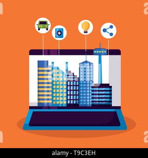 smart city design Stock Vector