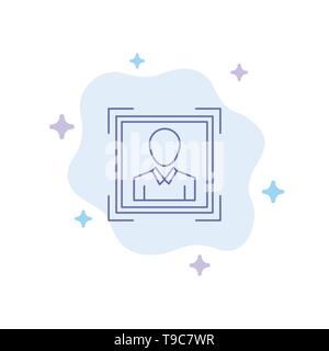 User, User ID, Id, Profile Image Blue Icon on Abstract Cloud Background Stock Vector