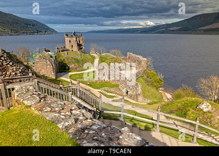 Urquhart Castle and Loch Ness in Scotland Stock Photo