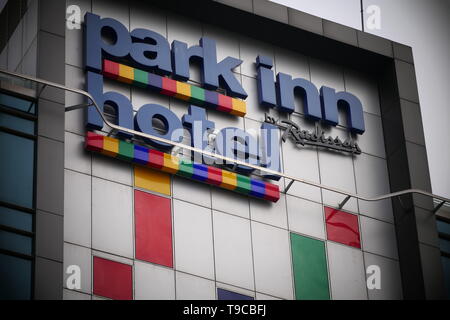 ISTANBUL, TURKEY - DECEMBER 14, 2018: View to the Hotel brand sign: Park Inn by Radisson Stock Photo