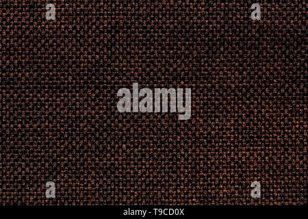 Amazing dark brown fabric texture close-up. Fabric background. Stock Photo