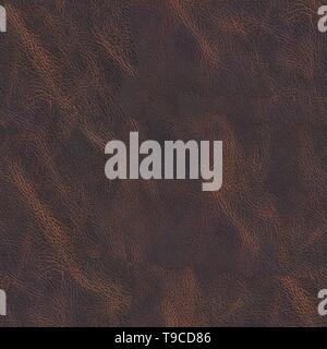 Brown vintage leather  texture. Seamless square background, tile ready. Stock Photo