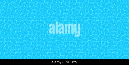 Blue water background. Seamless blue ripples pattern. Water pool texture bottom background. Vector illustration. Stock Vector