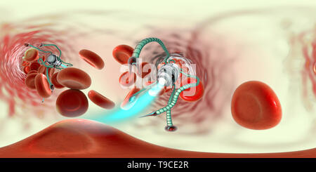 Medical nanorobot, illustration Stock Photo