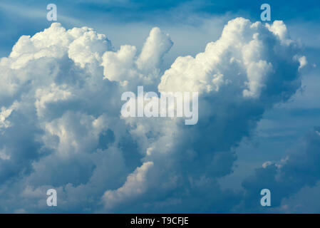 Fluffy beautiful cloud Springtime Blue sky Overcast Selective focus Stock Photo