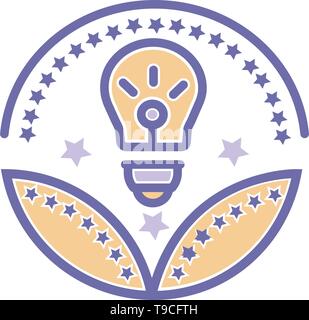 Business idea award icon- vector bulb sign Stock Vector