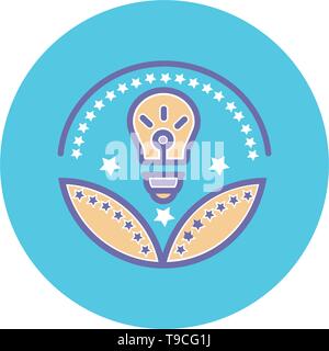 Business idea award icon- vector bulb sign Stock Vector