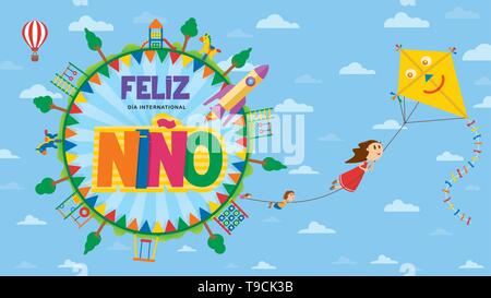 Feliz Dia Del Nino Greeting Card - Happy Children's Day In Spanish 