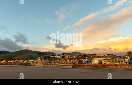 Sunset at Pismo Beach on a winter afternoon, California, USA. Stock Photo