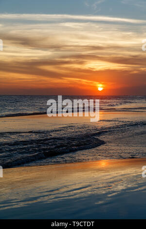 Berawa beach (Pantai Berawa) at sunset. Canggu, Bali, Indonesia Stock ...