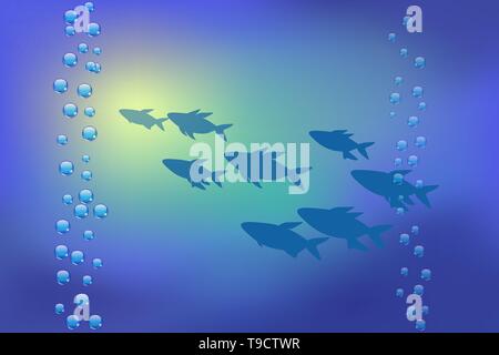 Underwater background, vector illustration for design works and banners Stock Vector