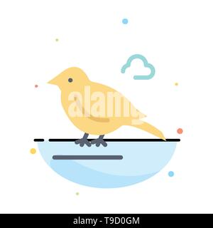 Bird, British, Small, Sparrow Abstract Flat Color Icon Template Stock Vector