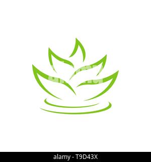 Lotus flower logo beauty care template logo vector Stock Vector