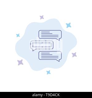 Chat, Bubbles, Comments, Conversations, Talks Blue Icon on Abstract Cloud Background Stock Vector