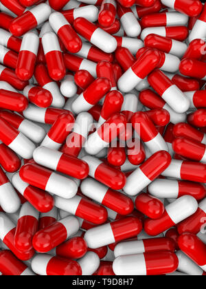 Background formed by capsule pills. 3d illustration. Stock Photo