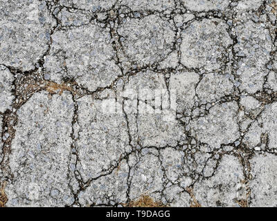 Old dirty cracked concrete wall texture background  road Stock Photo