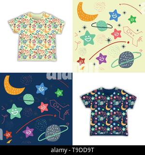 kids childish halloween seamless pattern vector illustration - vector Stock Vector