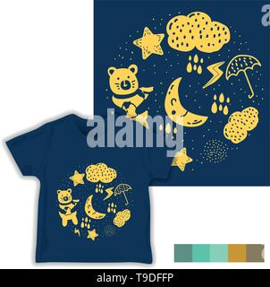 rainy childish seamless pattern vector illustration - vector Stock Vector