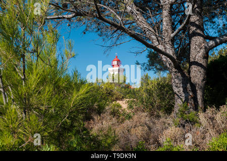 Alfanzina lighthouse in Algarve , Portugal Stock Photo