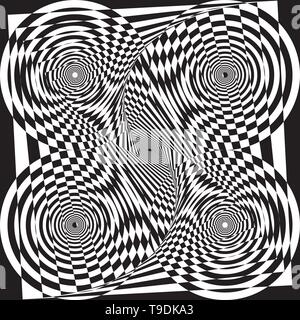 Vortex to the center of the inner world geometrycal concept black on transparent background Stock Vector
