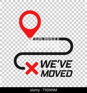 Move location icon in transparent style. Pin gps vector illustration on isolated background. Navigation business concept. Stock Vector